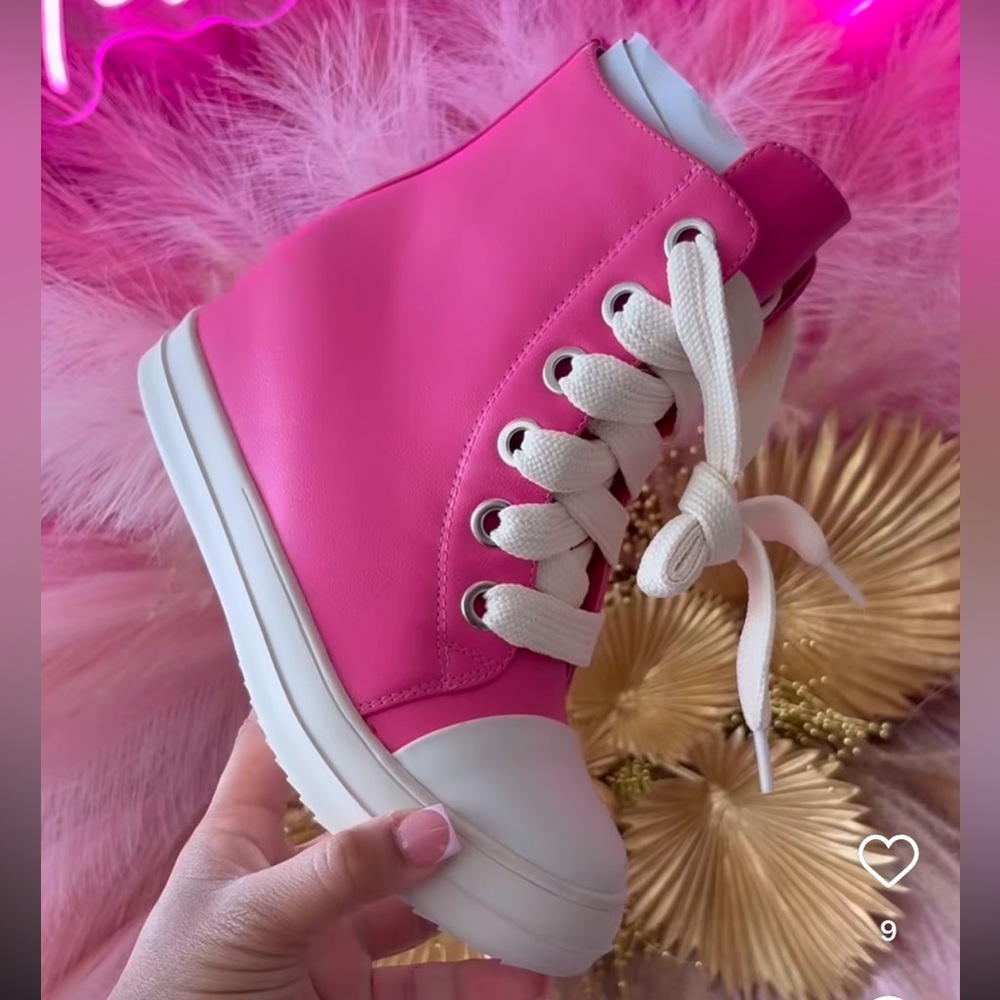 RICKYGIRL Pink High-Top Sneakers